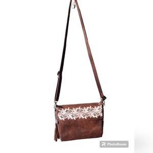 Western Faux Leather Embroidered  Crossbody Bag